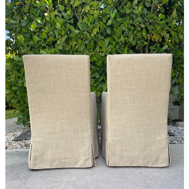 Lexington Artistica Fiona Slipcovered Upholstered Arm Chairs – Pair For Sale In Naples, FL - Image 6 of 10