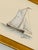 This stunning hand-painted sailboat features meticulously rendered sails, each outlined with fine linework that highlights...