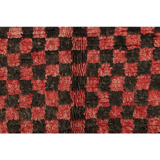 Moroccan Vintage Moroccan Runner Rug, Red & Black With Geometric Patterns - Rug & Kilim For Sale - Image 3 of 7