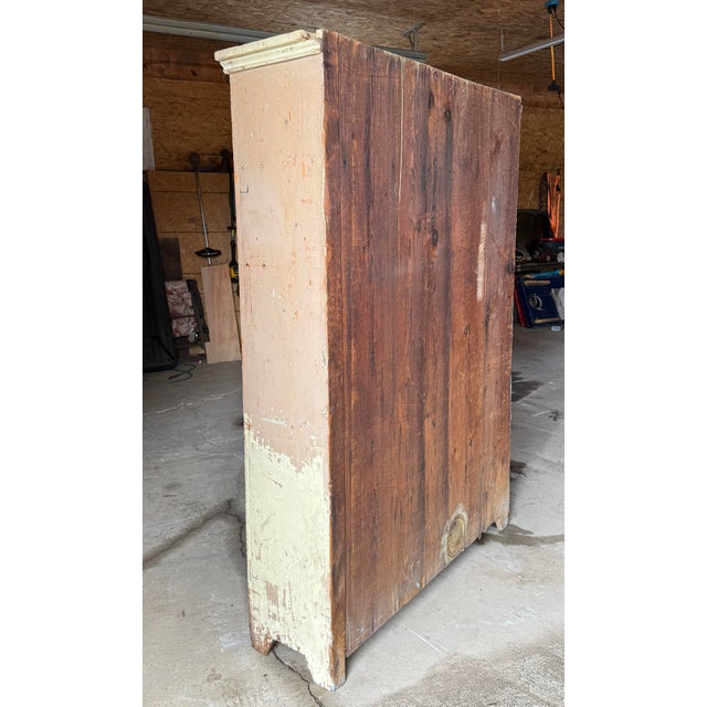 Wood Antique Primitive Farmhouse Cupboard – 19th Century Country Cabinet For Sale - Image 7 of 18