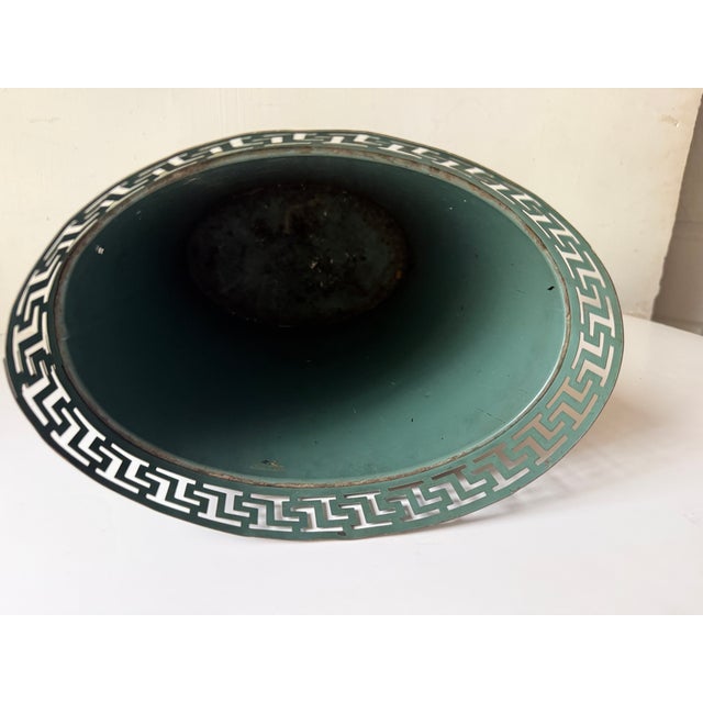 Mid Century Plymouth Toleware Trashcan For Sale - Image 4 of 6