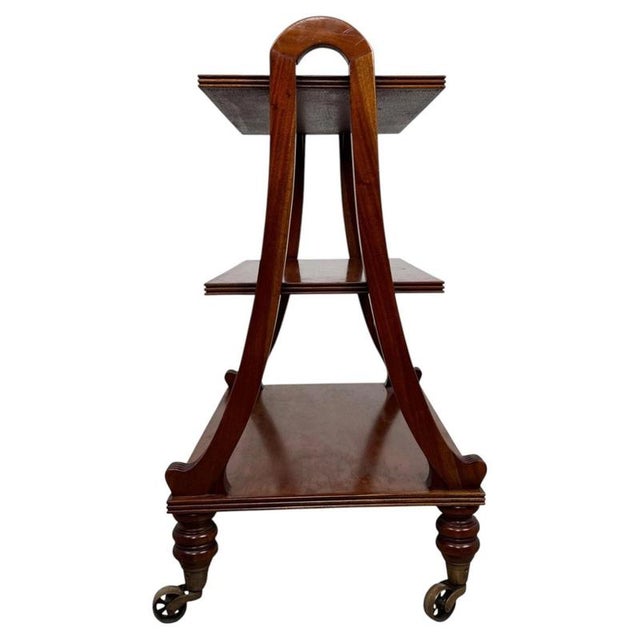 Wood Antique Small Mahogany Trolley Bookcase For Sale - Image 7 of 9