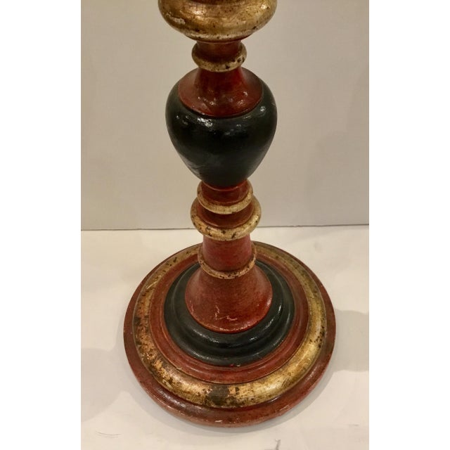 Transitional Vintage Italian Red And Black Wood Floor Lamp Chairish