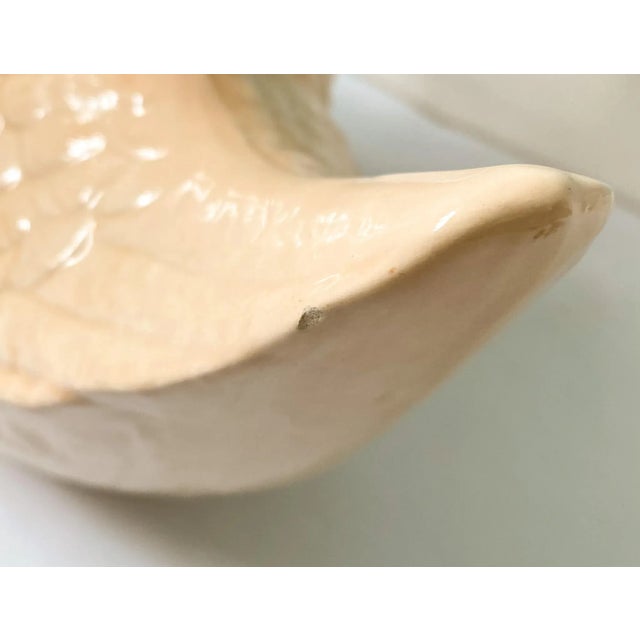 Large Vintage Peach Colored Ceramic Swan Planter For Sale - Image 4 of 12
