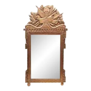 Carved Wood Gold Painted Patriot Mirror Liberty Cap