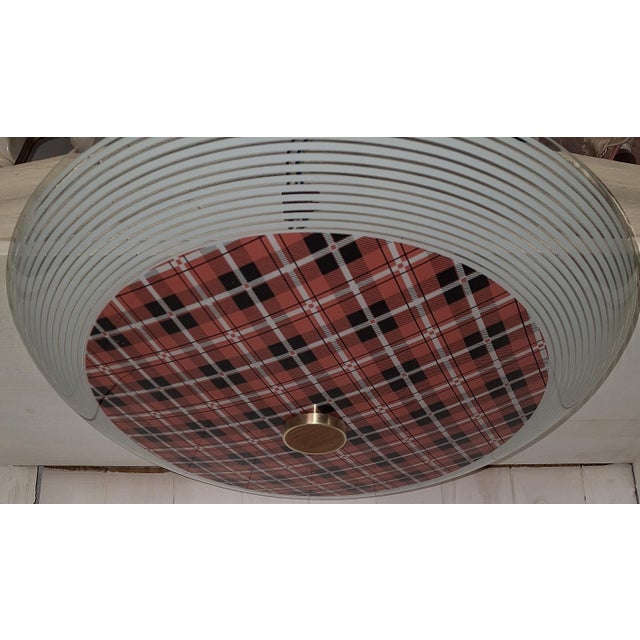 Mid-Century Modern Mid-Century Modern German Ceiling Lamp with Domed Glass Bowl, 1960s For Sale - Image 3 of 8