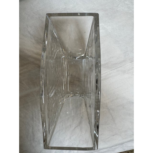 Glass Hoya Purple Dew Iris Relief Crystal Vase With Box For Sale - Image 7 of 12