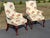 This exquisite pair of vintage Chippendale style parlor chairs captivates with its detailed depiction of hydrangea blooms,...