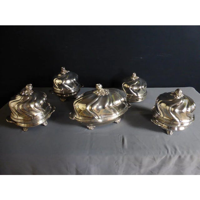 Antique Silver Metal Bells, Set of 5 For Sale - Image 11 of 13