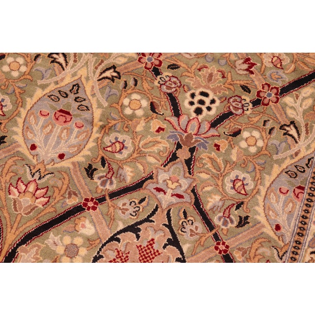 Shabby Chic Shabby Chic 1990's Pak-Persian Green/Red Wool Rug - 6'1'' X 9'0'' For Sale - Image 3 of 9