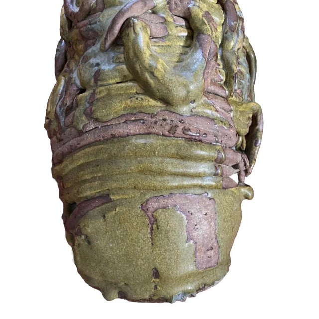 Vintage 1970’s Brutalist Coiled Studio Pottery Vase For Sale - Image 6 of 10