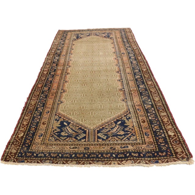 Rustic Antique Persian Malayer Runner - 03'03 X 06'04 For Sale - Image 3 of 9