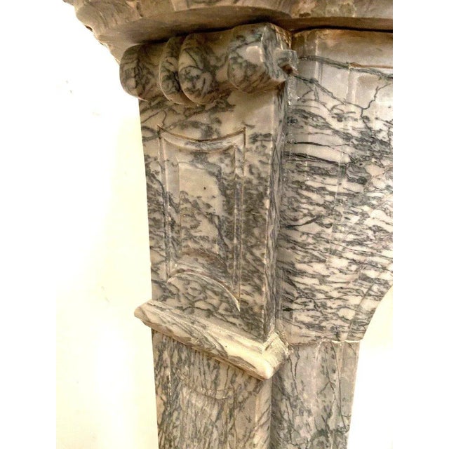 Louis XV Style Pompadour Fireplace in Blue Turquin Marble, 20th Century For Sale - Image 3 of 11