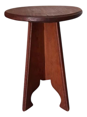 Brutalist Folk Art in Stool in Oak