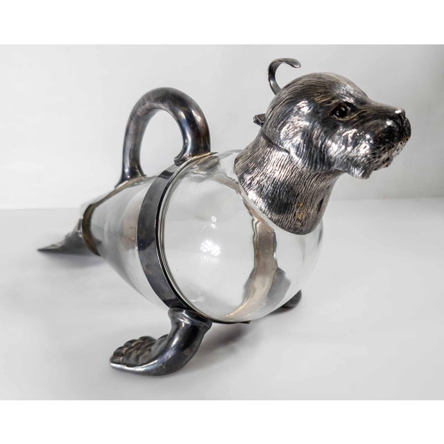 19th Century English Victorian Silverplate Walrus Seal Form Wine Decanter For Sale - Image 16 of 18