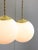 Mid-Century Italian Brass & Opaline Cluster of Lamps For Sale - Image 5 of 18