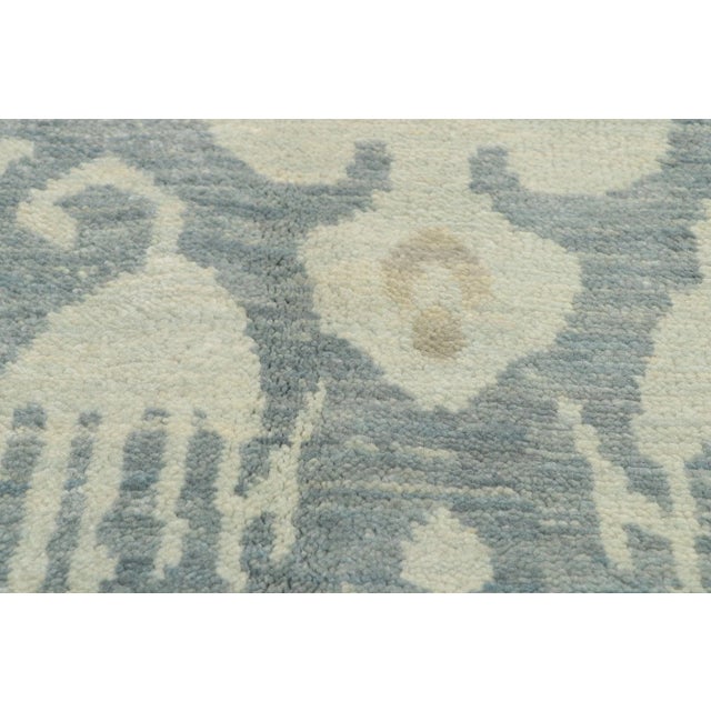 2010s 2010s Vintage Soft Blue Ikat Rug, 10'00 X 13'08 For Sale - Image 5 of 10