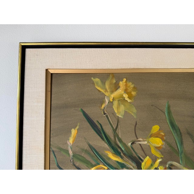 1960s 1970’s J. Schumacher Floral Still Life Oil on Board Painting – Framed For Sale - Image 5 of 12