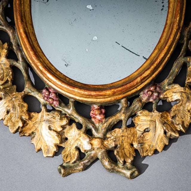Mirror with Vine Leaf Frame, Florence, Italy, 19th Century For Sale - Image 4 of 7