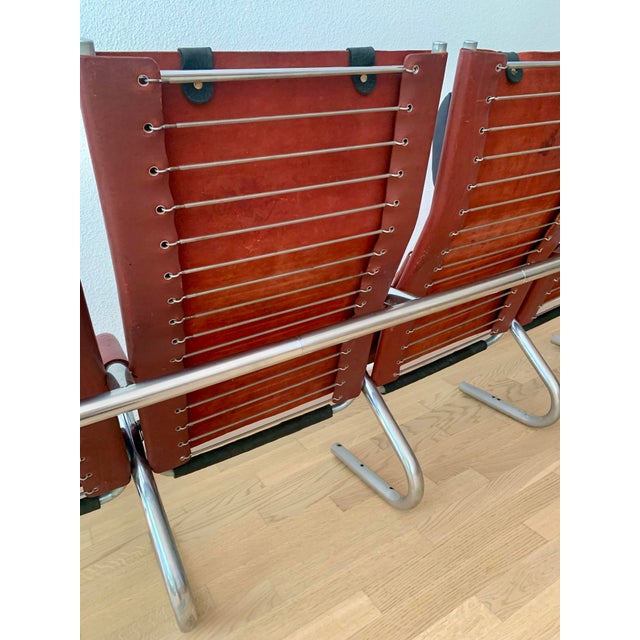 Bauhaus Cinema Series Chrome & Leather Armchair Bench Cinema by Pfalzberger, 1970s For Sale - Image 13 of 18