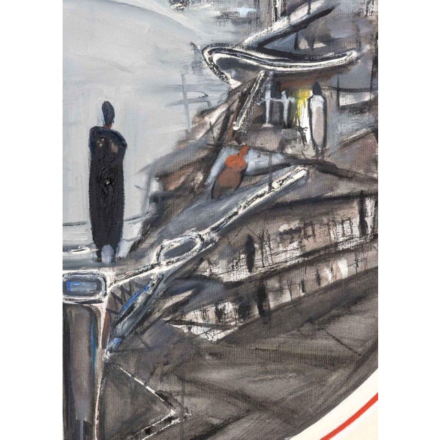 Black Agudelo, Untitled (Abstract Silhouette Figures), Oil on Canvas For Sale - Image 8 of 10