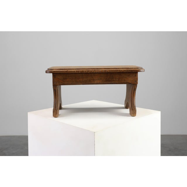 Rustic Small French Provincial Rustic Oak Bench, 1800s For Sale - Image 3 of 10