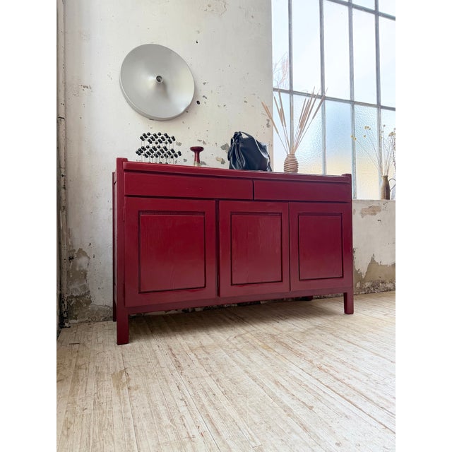 Vintage Red Lacquered Sideboard in Wood, 1970 For Sale - Image 14 of 18