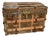 Early 1900s European Antique Travel Trunk With Wood Slats & Metal Hardware For Sale