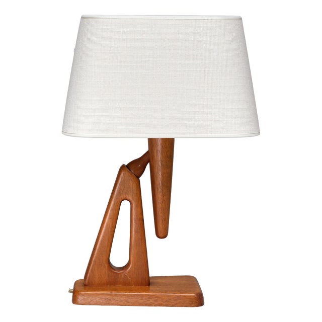 Swedish Modern Sculptural Table Lamp in Teak from Steneby Hemslöjdsförening, 1950s For Sale