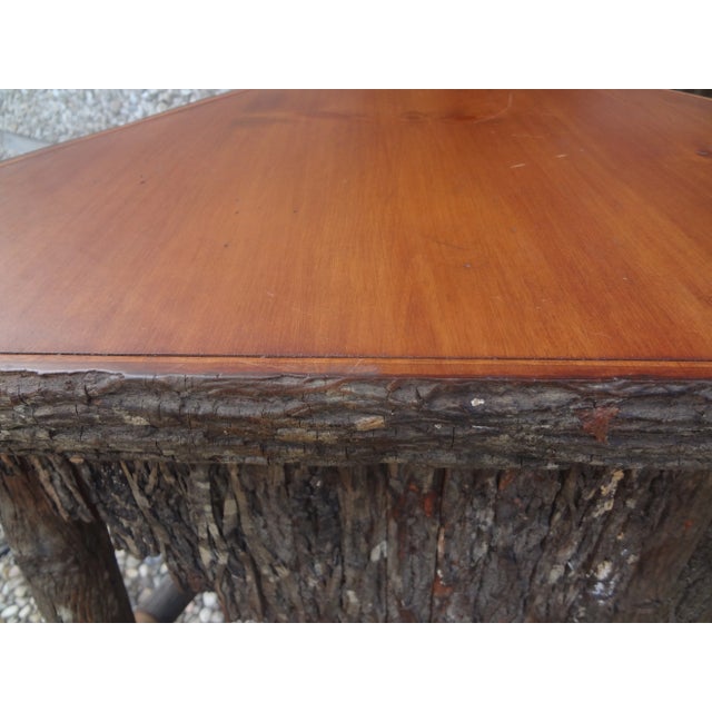 Wood Late 20th Century Vintage Rustic Log and Bark Table For Sale - Image 7 of 10