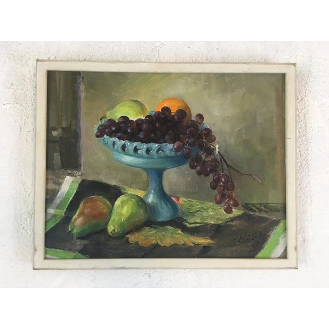 Vintage Fruit Display Oil Painting For Sale - Image 9 of 9