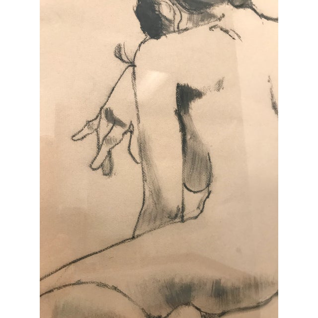 Charcoal Figure Study on Paper by Artist Digingio For Sale - Image 4 of 8