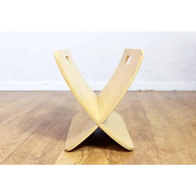 Modern Curved Plywood Magazine Rack, 1980s For Sale - Image 3 of 12