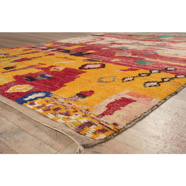 Red Contemporary Boujad Moroccan Rug, 09'11 X 12'09 For Sale - Image 8 of 10