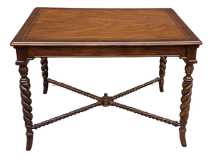 Late 20th Century Maitland-Smith Banded Mahogany Barley Twist Legs Side Table