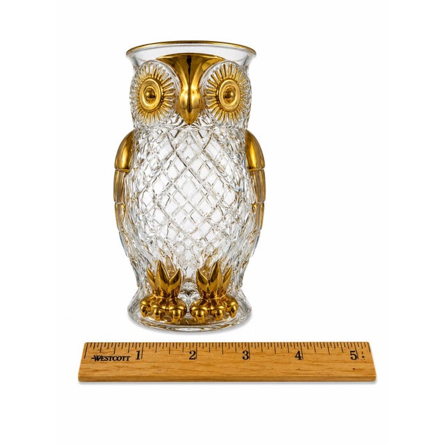 Vintage Famosa LPW Austrian Crystal Owl Cream Pitcher for Neiman Marcus, C. 1970s For Sale - Image 4 of 5