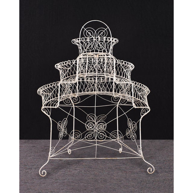 English Victorian Three-Tier Demilune Wire Garden Plant Stand For Sale - Image 18 of 18