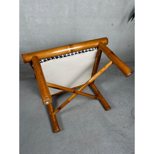 Vintage Bamboe Houndstooth Armchair For Sale - Image 6 of 10