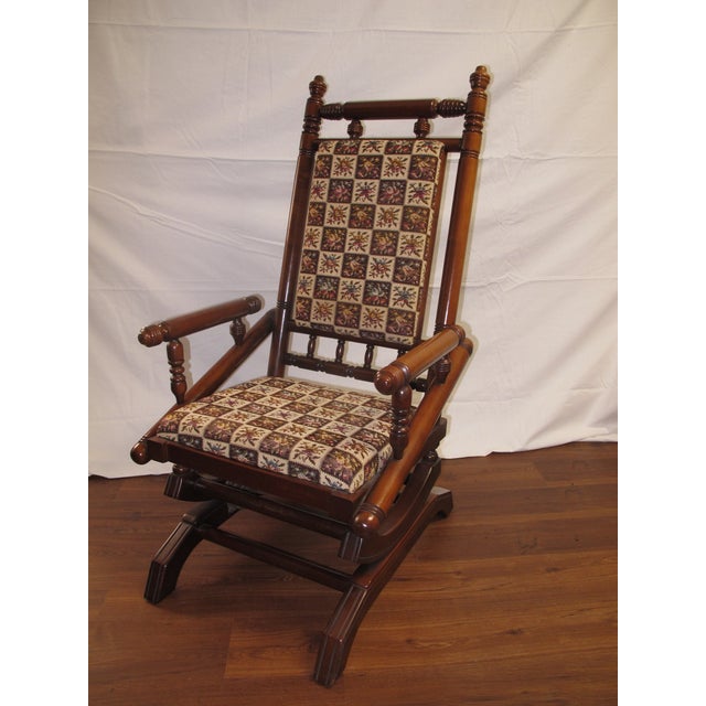 Antique Eastlake Victorian Turned Walnut Platform Rocking Chair Chairish
