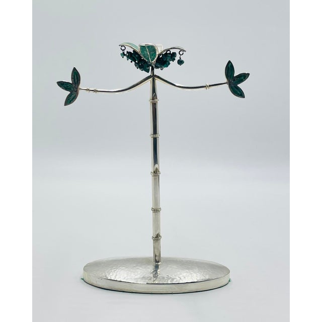 Mexican Rare Emilia Castillo Silver-Plated Malachite Jewelry Holder, Mexico, 1980s For Sale - Image 3 of 18