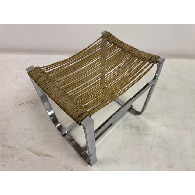 Chrome Plated Steel Stool by Jacques Adnet, 1950s For Sale - Image 6 of 13