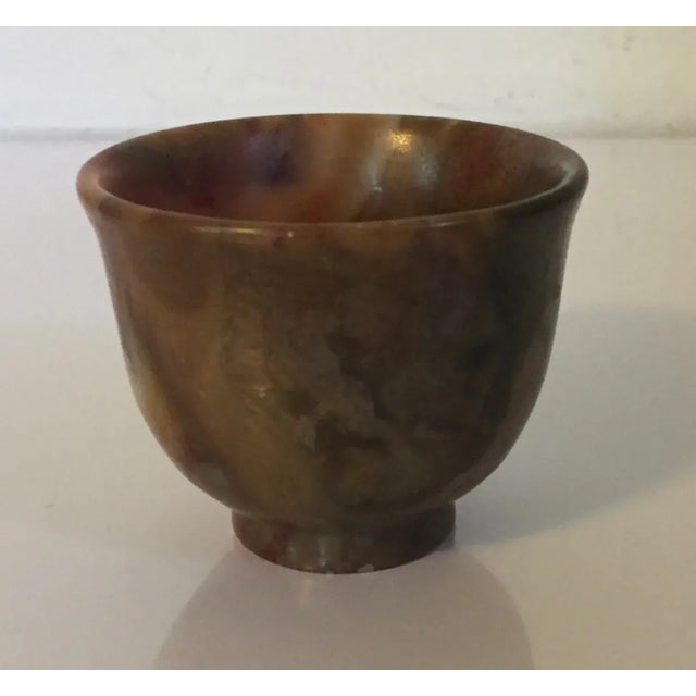 Chinese Antique 19th Century Chinese Carved Agate Stone Wine Cup For Sale - Image 3 of 13