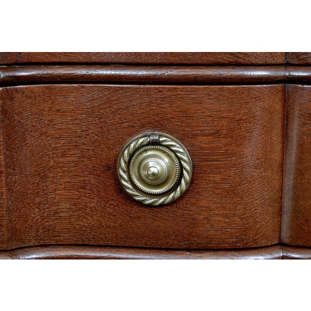 Baroque 19th Century Shaped Front Oak Chest of Drawers, 1880 For Sale - Image 3 of 8