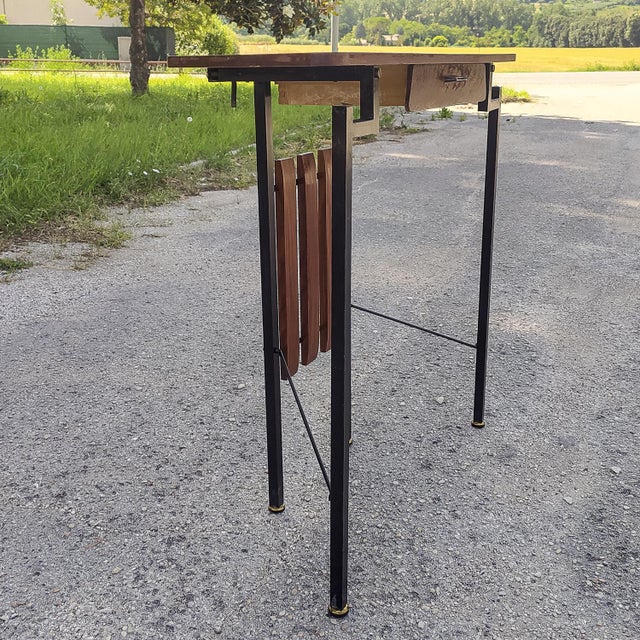 Iron Console Table with Brass Details, 1960s For Sale - Image 4 of 18