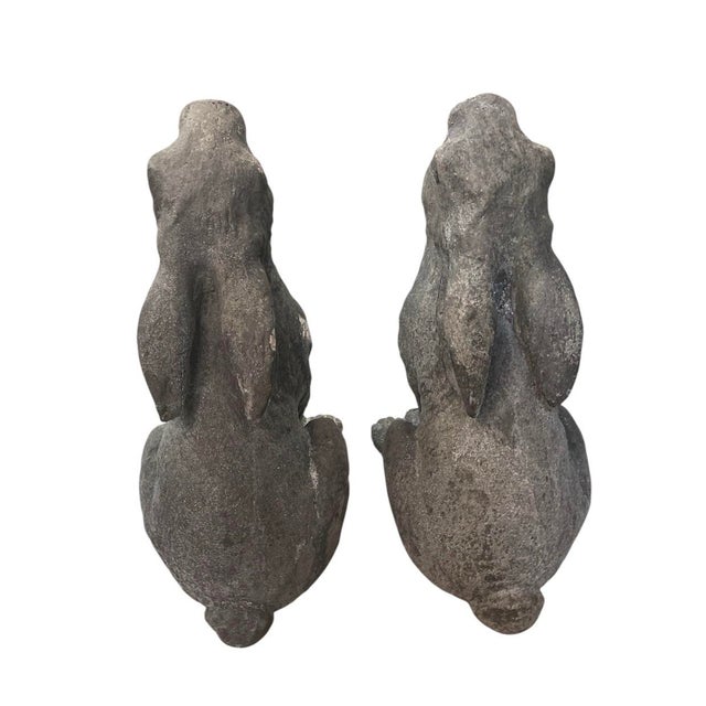 A Pair of Vintage Cast Iron "Moon Gazing" Hares For Sale - Image 4 of 8