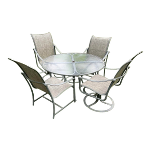 Beautiful Vintage Brown Jordan Patio Set Table and 4 Chairs, Attributed