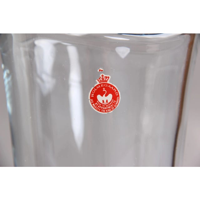 Holmegaard glass vase, Per Lütken blue with signature and year Beautiful large handmade vase from Holmegaard made of...