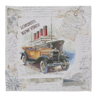 Londres to New York Loom Woven Tapestry - 89 X 89 Cm (2'11" X 2'11") - Requires Rod Size 2 For Sale