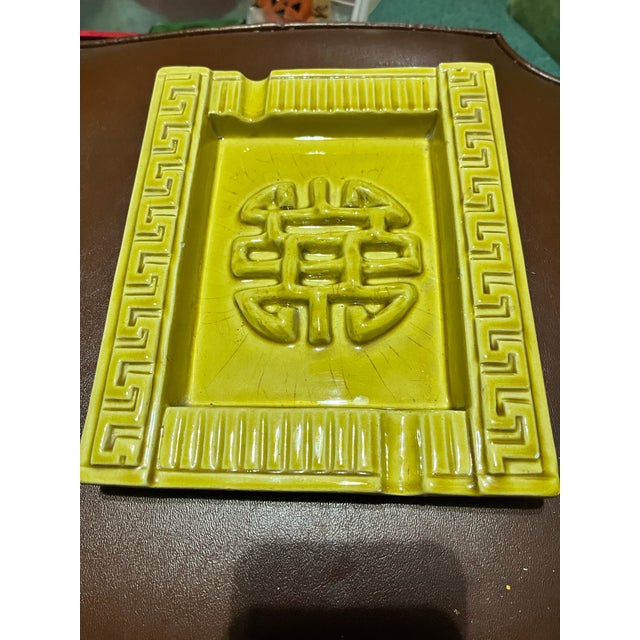 Mid-Century Modern Italian Ceramic Ashtray Catchall With Greek Design For Sale - Image 3 of 5