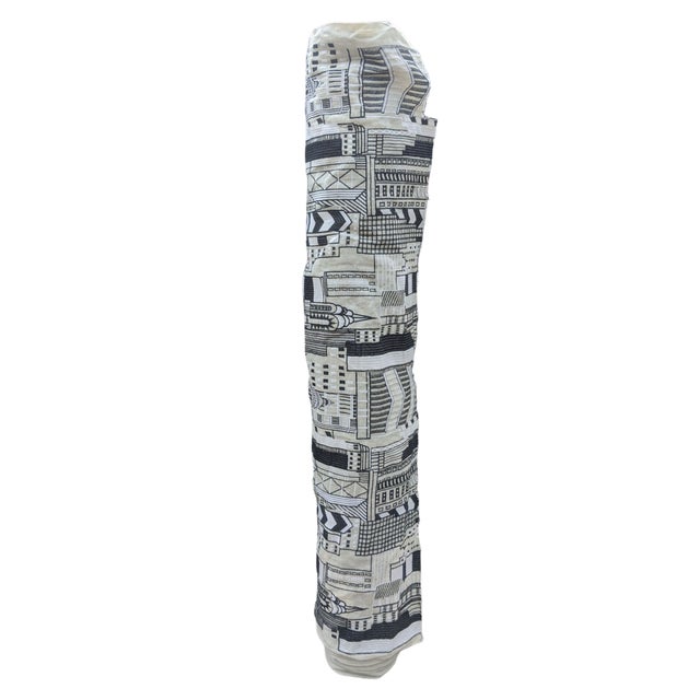 25 Continuous Yards of Embroidered Crewel Style Upholstery Fabric featuring the New York City Skyline with the Empire...